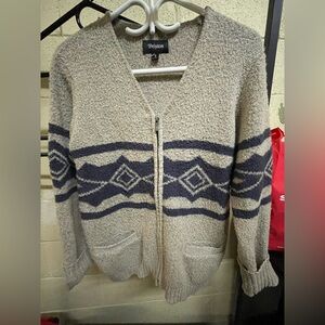 Brixton Gray and Navy Women's Sweater